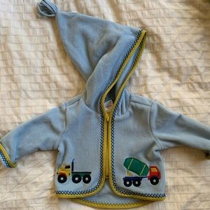 Hanna Andersson 0-3 months fleece jacket with trucks